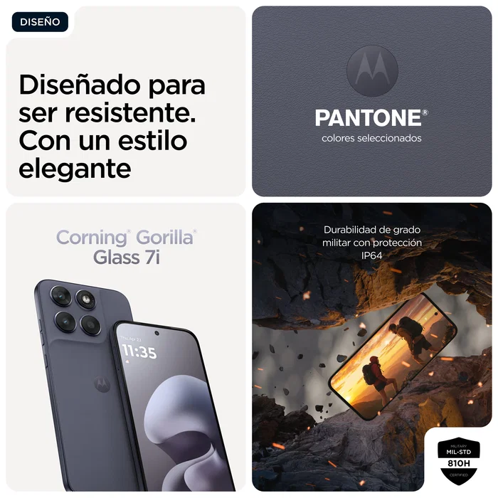 Motorola moto g67 5G Smartphone - 6.8" Extreme AMOLED 120Hz, 256GB, 4GB RAM, Dual SIM, Cámara Sony 50MP, IP64, Color Gris