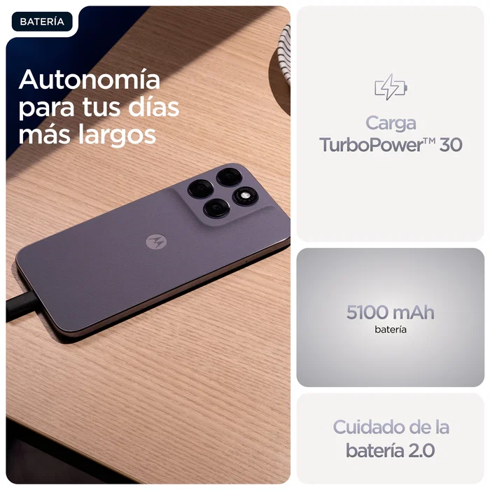 Motorola moto g67 5G Smartphone - 6.8" Extreme AMOLED 120Hz, 256GB, 4GB RAM, Dual SIM, Cámara Sony 50MP, IP64, Color Gris