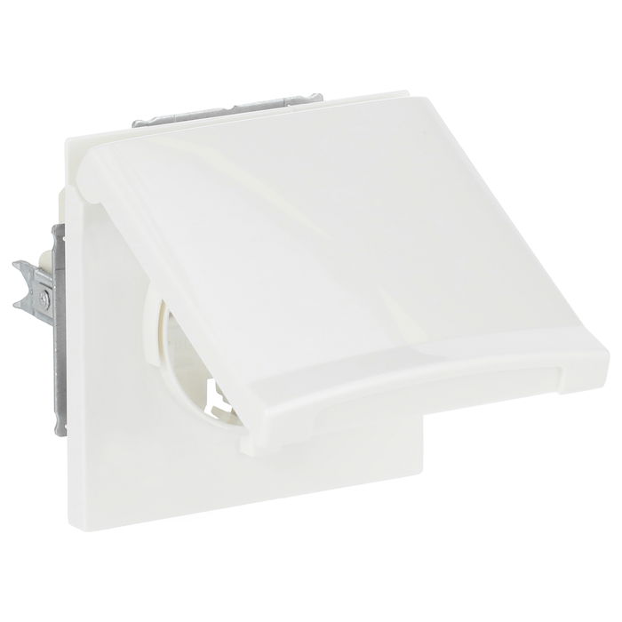 BUSCH-JAEGER 2CKA002064A0289 Enchufe para Exterior Tapa Abatible UP Alpinweiß Mate IP44