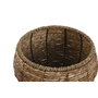 DKD Home Decor Set de 3 Maceteros de Fibra y Metal Natural 35x35x25 cm