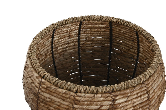 DKD Home Decor Macetero Tropical Set de 3 Fibra Metal Natural 35 x 25 x 35 cm DKD Home Decor Macetero Tropical Set de 3 Fibra Metal Natural 35 x 25 x 35 cm