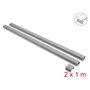 DeLOCK 22091 Canaleta autoadhesiva con tapa deslizante 40 x 19 mm, 2 unidades, Gris