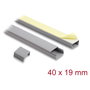 DeLOCK 22091 Canaleta autoadhesiva con tapa deslizante 40 x 19 mm, 2 unidades, Gris