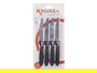 KINVARA Set 4 Cuchillos Sierra Negros 12x26x1 cm Acero Inoxidable PP (Set de 12)