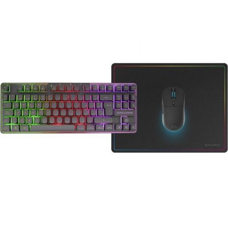 Mars Gaming Pack Gaming MCPWTKL Teclado Inalámbrico TKL RGB, Ratón Inalámbrico RGB 3200 DPI y Alfombrilla Gaming 360x260mm Combo Inalámbrico 3 en 1