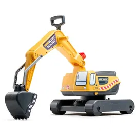 Falk Excavadora Power Shift - Excavadora con excavadora totalmente articulada, cabina giratoria 360°, para niños a partir de 2 años, Amarillo