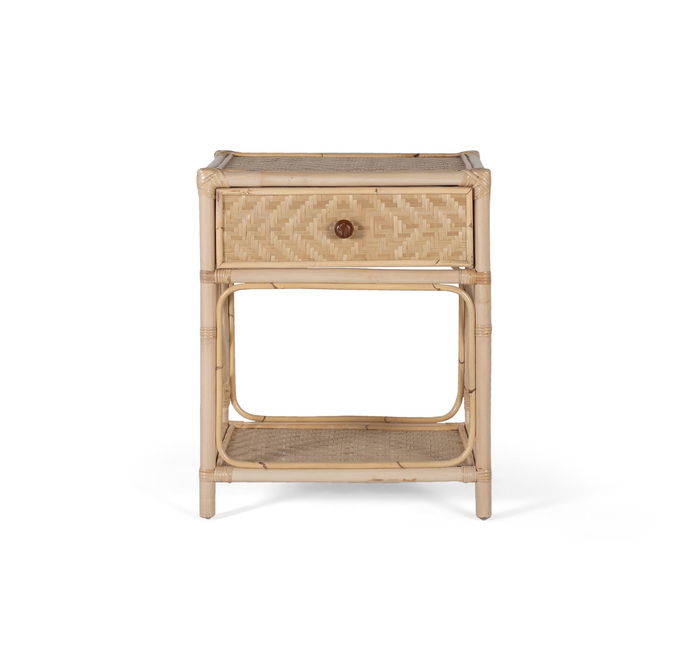 Giner y Colomer Mesita de Noche Rattan Natural 60x50x40 cm