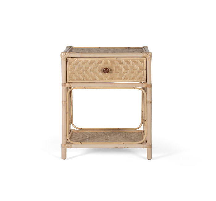 Giner y Colomer Mesita de Noche Rattan Natural 60x50x40 cm