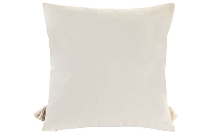 DKD Home Decor Cojín de Poliéster 45x45 cm Crudo con Aplicaciones (Pack de 2)