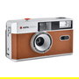 AgfaPhoto 603002 Cámara Analógica Compacta 35mm Reutilizable, Color Marrón/Plata, Lente Fijo 32mm, Flash Integrado, Batería AAA