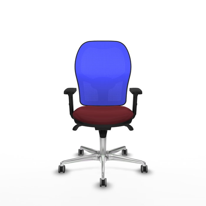 PIQUERAS Y CRESPO Silla de oficina Jorquera con mecanismo Sincro, Granate y Azul PIQUERAS Y CRESPO Silla de oficina Jorquera con mecanismo Sincro, Granate y Azul