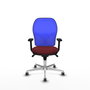 PIQUERAS Y CRESPO Silla de oficina Jorquera con mecanismo Sincro, Granate y Azul