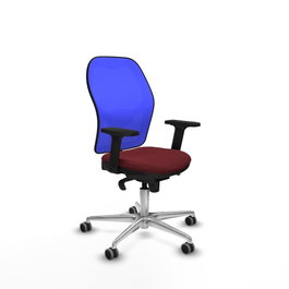 PIQUERAS Y CRESPO Silla de oficina Jorquera con mecanismo Sincro, Granate y Azul