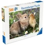 Ravensburger Puzzle 12001900 de 500 Piezas, Conejo y Pollito - Colección Animales Bebé - A partir de 12 Años, Puzzle de Primera Calidad