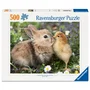 Ravensburger Puzzle 12001900 de 500 Piezas, Conejo y Pollito - Colección Animales Bebé - A partir de 12 Años, Puzzle de Primera Calidad