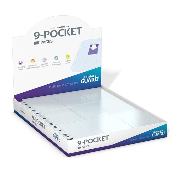 Ultimate Guard 9-Pocket Pages Top-Loading (100) - Transparent Ultimate Guard 9-Pocket Pages Top-Loading (100) - Transparent