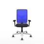 PIQUERAS Y CRESPO Silla de oficina Motilla con mecanismo Sincro, Azul y Negro