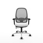 PIQUERAS Y CRESPO Silla de oficina Cilanco con mecanismo Sincro/Traslack, Blanco y Gris