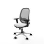 PIQUERAS Y CRESPO Silla de oficina Cilanco con mecanismo Sincro/Traslack, Blanco y Gris