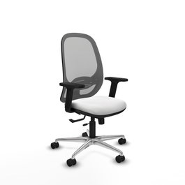 PIQUERAS Y CRESPO Silla de oficina Cilanco con mecanismo Sincro/Traslack, Blanco y Gris