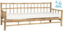 DKD Home Decor Sofá de Jardín y Terraza con Cojín Desenfundable, Marrón Crudo, Bambú y Algodón, 180 x 70 x 80 cm