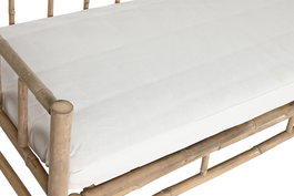 DKD Home Decor Sofá de Jardín y Terraza con Cojín Desenfundable, Marrón Crudo, Bambú y Algodón, 180 x 70 x 80 cm
