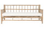 DKD Home Decor Sofá de Jardín y Terraza con Cojín Desenfundable, Marrón Crudo, Bambú y Algodón, 180 x 70 x 80 cm