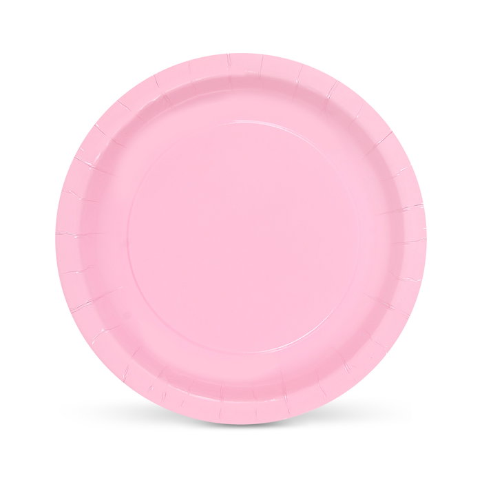 Algon Set 10 Platos Cartón Rosa Baby Shower 21 cm x 21 cm x 1.5 cm (24 Unidades)