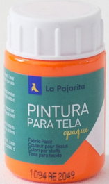 LA PAJARITA Pintura para Tela Opaca Naranja 35ml