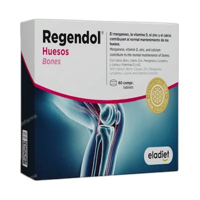 ELADIET Regendol Huesos 60 Comprimidos Complemento Alimenticio Calcio Vitamina K2 D L-Lisina ELADIET Regendol Huesos 60 Comprimidos Complemento Alimenticio Calcio Vitamina K2 D L-Lisina
