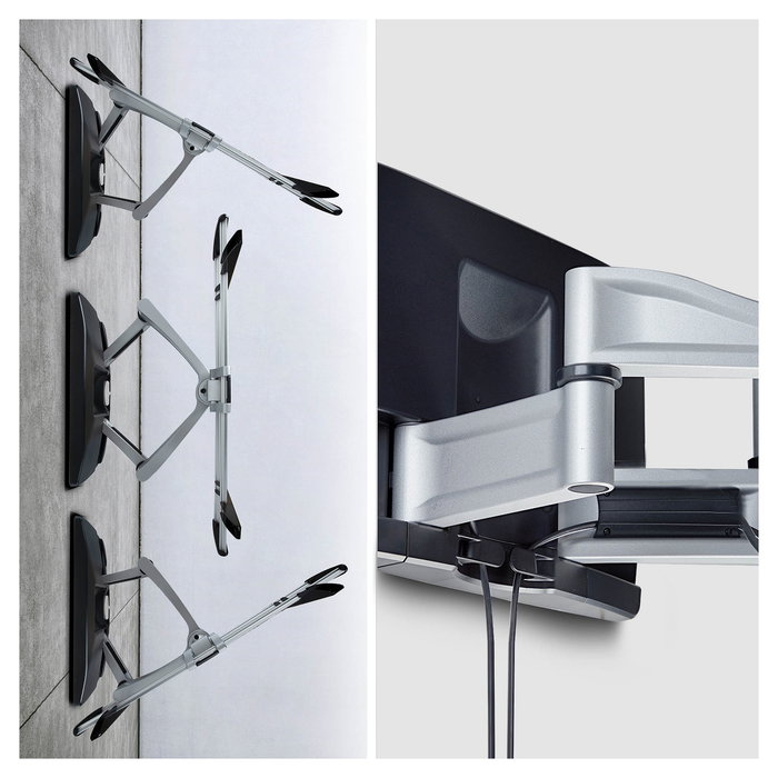 StarTech.com Soporte de TV de Pared VESA Articulado de Perfil Bajo para Pantallas Planas de 32 a 100 Pulgadas, 85 kg de Carga, VESA 800x500, TAA, Negro