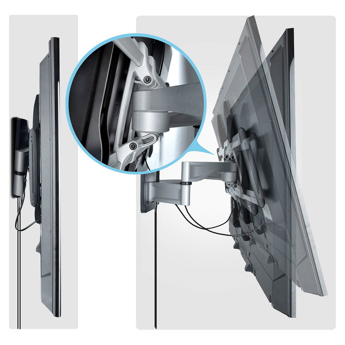 StarTech.com Soporte de TV de Pared VESA Articulado de Perfil Bajo para Pantallas Planas de 32 a 100 Pulgadas, 85 kg de Carga, VESA 800x500, TAA, Negro