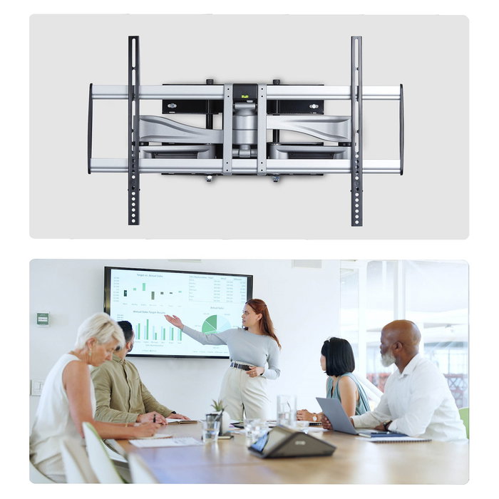 StarTech.com Soporte de TV de Pared VESA Articulado de Perfil Bajo para Pantallas Planas de 32 a 100 Pulgadas, 85 kg de Carga, VESA 800x500, TAA, Negro