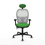 PIQUERAS Y CRESPO Silla de oficina Jorquera con mecanismo Sincro/Traslack, Verde y Blanco
