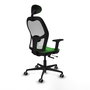 PIQUERAS Y CRESPO Silla de oficina Jorquera con mecanismo Sincro/Traslack, Verde y Blanco