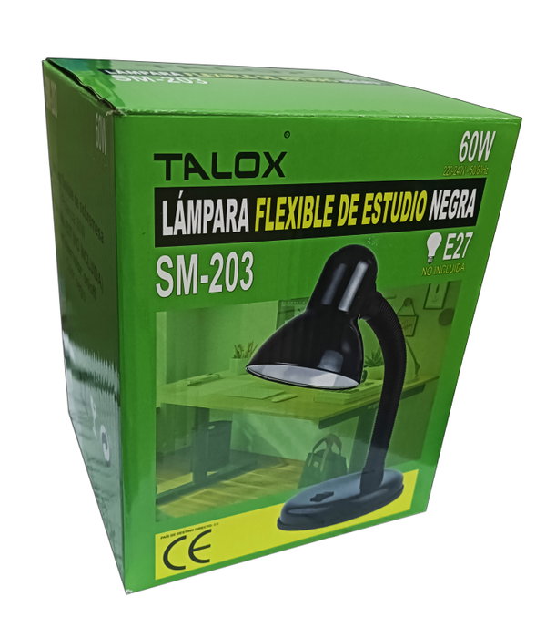 TALOX Lámpara Flexo de Estudio Negra SM-203 TALOX Lámpara Flexo de Estudio Negra SM-203
