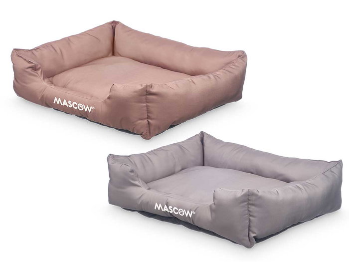 Mascow Cuna para Mascota Rectangular 58x48 cm con Base Antideslizante, Colores Surtidos (Gris, Marron) (Set de 6)