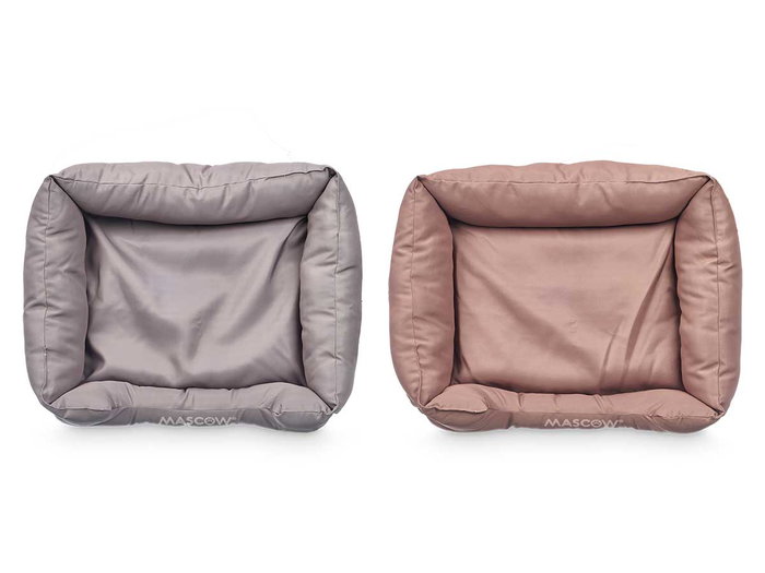 Mascow Cuna para Mascota Rectangular 58x48 cm con Base Antideslizante, Colores Surtidos (Gris, Marron) (Set de 6)
