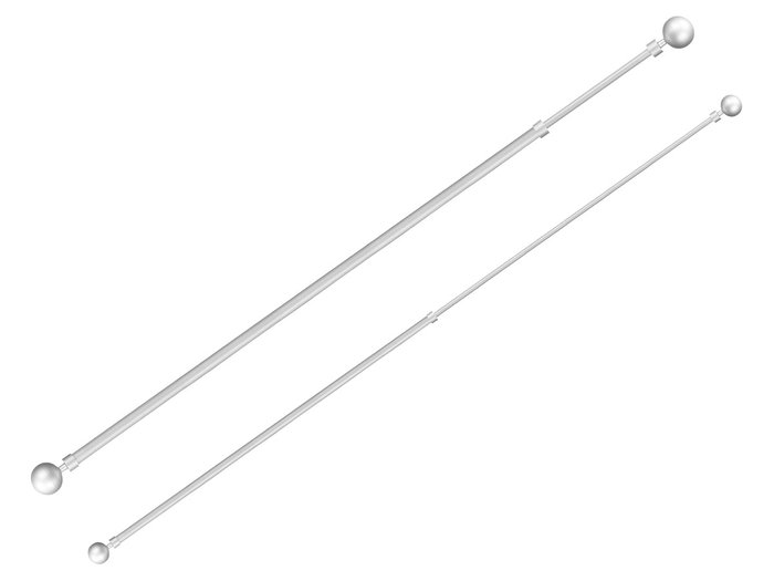 Giftdecor Barra Cortina Extensible Plata Metal y Aluminio Ajustable 120-210 cm (Set de 24)