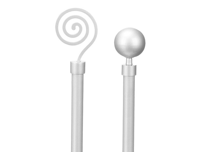 Giftdecor Barra Cortina Extensible Plata Metal y Aluminio Ajustable 120-210 cm (Set de 24)