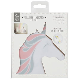 Home Deco Kids Luz Quitamiedos Unicornio Licorne con Proyector Arcoíris 16 cm