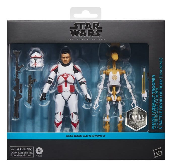 Hasbro Star Wars The Black Series Pack de 2 Figuras Battlefront II Phase I Assault Trooper & Battle Droid Officer 15 cm