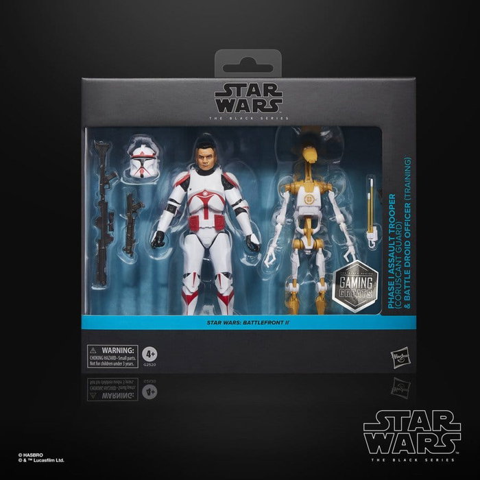 Hasbro Star Wars The Black Series Pack de 2 Figuras Battlefront II Phase I Assault Trooper & Battle Droid Officer 15 cm