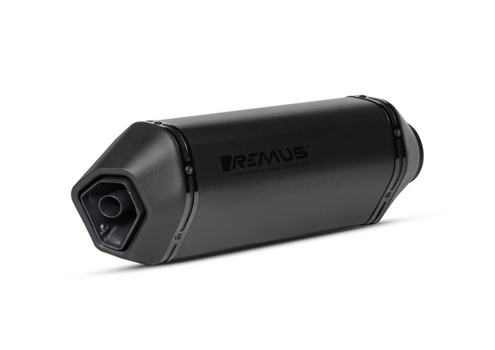 Remus REM24783107765 Escape Deportivo "Notte" Acero Inoxidable Negro Con Inserto De Sonido Extraíble
