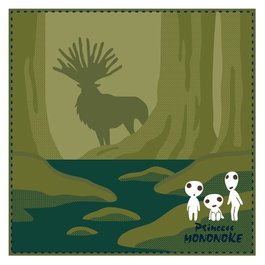 Marushin Mini Toalla Expositor Studio Ghibli La princesa Mononoke Shadow of the Deer God 25 x 25 cm