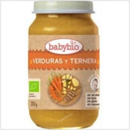 BABYBIO Potito Verduras y Ternera Ecológico para Bebés a partir de 8 Meses 200g