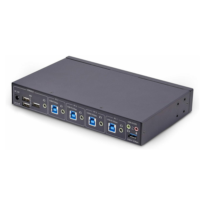 Startech Conmutador KM USB 3.0 4 Puertos Teclado y Ratón con Roaming y Audio