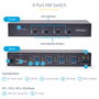 Startech Conmutador KM USB 3.0 4 Puertos Teclado y Ratón con Roaming y Audio