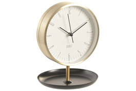 DKD Home Decor Reloj de Sobremesa de Aluminio y Cristal con Espejo