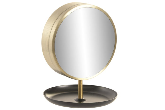 DKD Home Decor Reloj de Sobremesa de Aluminio y Cristal con Espejo